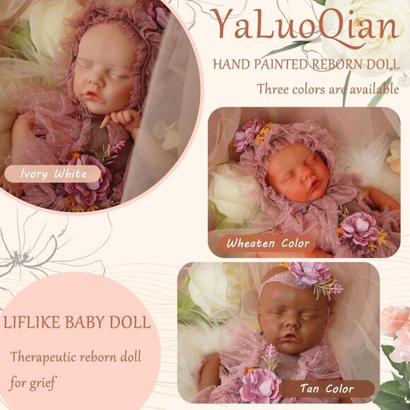 18 Inch Lifelike Full Silicone Body Dora-wheaten Newborn Girl Reborn Baby Doll - Picture 6 of 6
